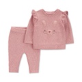 Baby Girls 2-Pc. Ruffled Bunny Sweater & Knit Pants Set