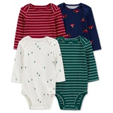 Baby Boys 4 Pk. Holiday Long Sleeve Cotton Bodysuits