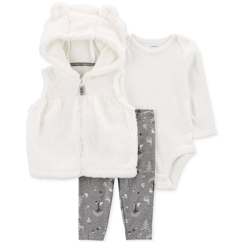 카터스 Baby Girls Bear Little Vest Bodysuit & Pants 3 Piece Set