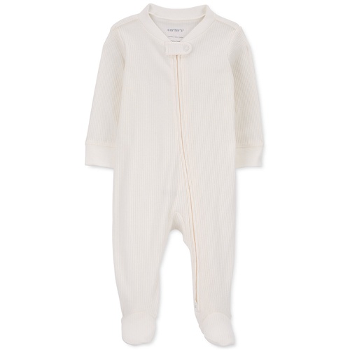 카터스 Baby Boys and Girls Textured 2 Way Zip Sleep & Play Footed Coverallt