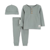 Baby 3 Pc. Ribbed Cap T Shirt & Pants Set