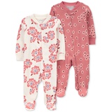 Baby Cotton 2 Way Zip Footed Sleep and Play Coveralls Pack of 2