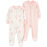 Baby Cotton 2 Way Zip Footed Sleep and Play Coveralls Pack of 2