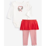 Baby Girls Merry Bright Bodysuit & Tutu Pants 2 Piece Set