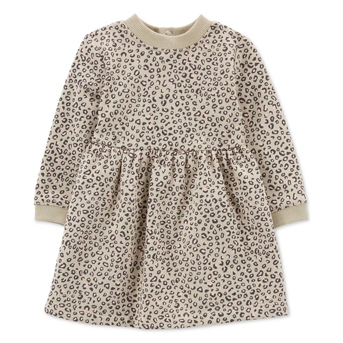 카터스 Baby Girls Cheetah Print Fleece Dress with Diaper Cover