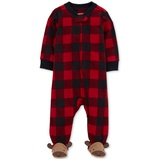 Baby One Piece Plaid Fleece Zip Up Sleep & Play Footed Pajamast