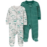 Baby Boy 2 Way Zip Footed Sleep and Play Coveralls Pack of 2