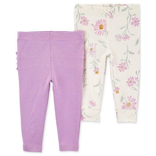 카터스 Baby Girls 2 Pack Floral Pull On Pants