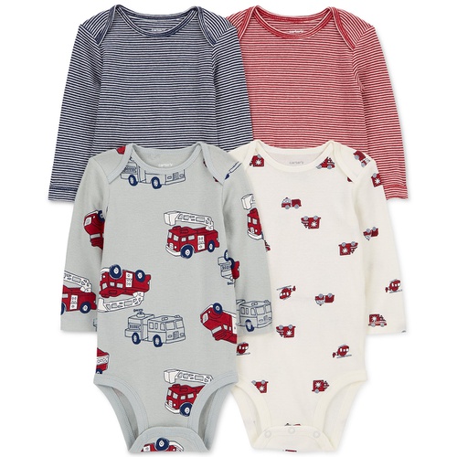 카터스 Baby Boys 4 Pk. Cotton Fire Truck Bodysuits