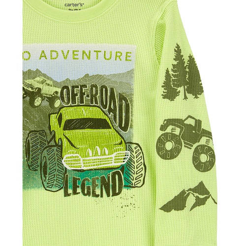 카터스 Toddler Boys Off Road Adventure Graphic Thermal Long Sleeve T Shirt