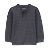 Toddler Boys Drop Needle Long Sleeve Henley T Shirt