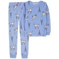 Little & Big Kids Printed Velboa Pajamas 2 Piece Set