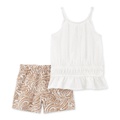 Little & Big Girls Crinkle Jersey Top & Pull On Shorts 2 Piece Set