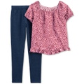 Little & Big Girls Floral Print Top & Jeggings 2 Piece Set