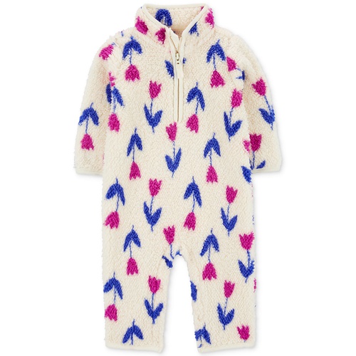 카터스 Baby Girls Floral Faux Sherpa Jumpsuit