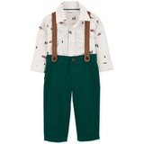 Baby Boys Christmas Tree Bodysuit Suspenders & Pants Set