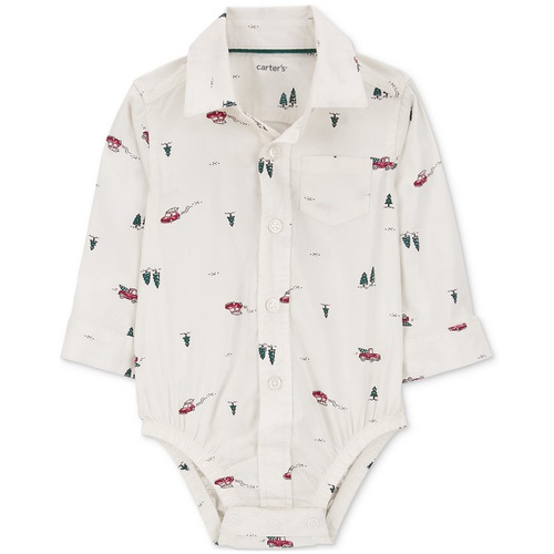 카터스 Baby Boys Christmas Tree Bodysuit Suspenders & Pants Set