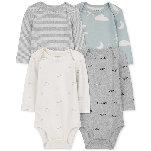 카터스 Baby Long Sleeve Cloud Bodysuits Pack of 4