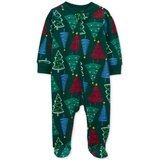 Baby Christmas Trees Zip Up Fleece Sleep & Play Footed Pajamas