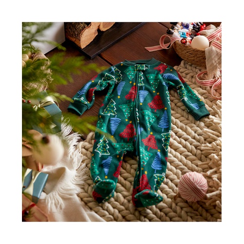 카터스 Baby Christmas Trees Zip Up Fleece Sleep & Play Footed Pajamas