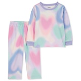 Toddler Girls Heart Space Dye Fleece Pajamas 2 Piece Set