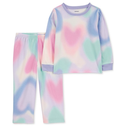 카터스 Toddler Girls Heart Space Dye Fleece Pajamas 2 Piece Set