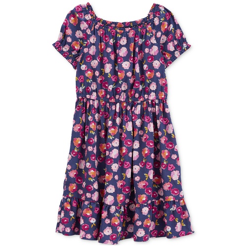 카터스 Little & Big Girls Floral Drop Waist Poplin Dress