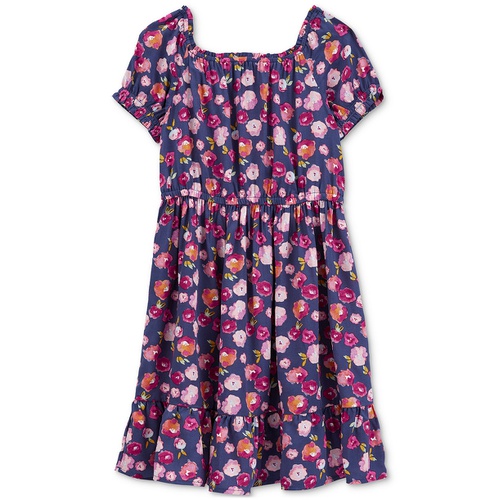 카터스 Little & Big Girls Floral Drop Waist Poplin Dress