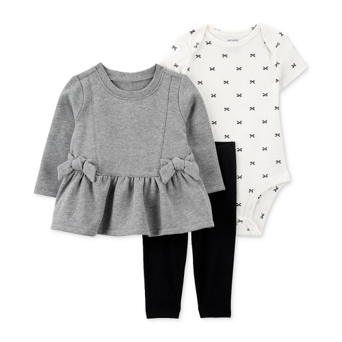 카터스 Baby Girls Little Cardigan Pullover Top Bodysuit & Leggings 3 Piece Set