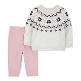 Baby Girls Fair Isle Sweater & Leggings 2 Piece Sett