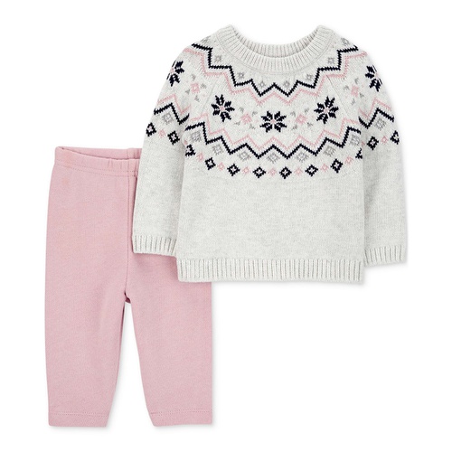 카터스 Baby Girls Fair Isle Sweater & Leggings 2 Piece Sett