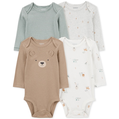 카터스 Baby Boys Bear Long Sleeve Bodysuits Pack of 4