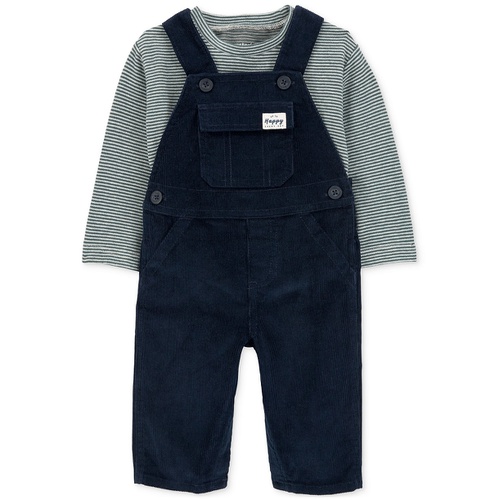 카터스 Baby Boys Striped T Shirt & Corduroy Overall 2 Piece Set