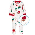 Baby 1 Piece Santa Fleece Footed Pajamas