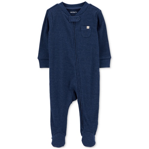 카터스 Baby Boys and Girls Textured 2 Way Zip Sleep & Play Footed Coverallt