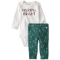 Baby Merry & Bright Organic Cotton Bodysuit & Pants 2 Piece Set