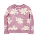 Toddler Girls Floral Faux Mohair Sweatshirt