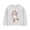 Toddler Girls Ice Skating Bear Graphic Fleece Sweatshirt