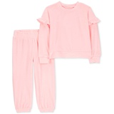 Toddler Girls Fuzzy Velboa Top & Pants 2 Piece Set