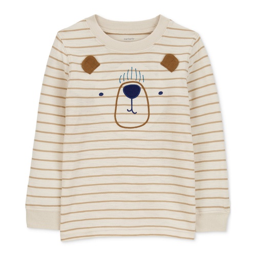 카터스 Toddler Boys Striped Bear Graphic Long Sleeve T Shirt