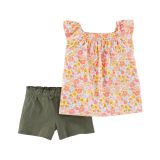 Carters 2-Piece Floral Tee & Short Set