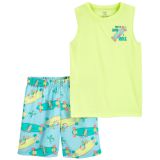 Carters 2-Piece Skateboard Tank Loose Fit PJs