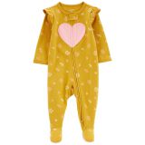 Carters Heart 2-Way Zip Cotton Sleep & Play