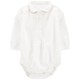 Carters Baby Metallic Trim Peter Pan Collar Bodysuit