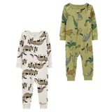 Carters 2-Pack 1-Piece 100% Snug Fit Cotton Footless PJs