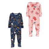 Carters 2-Pack 1-Piece 100% Snug Fit Cotton Footie PJs