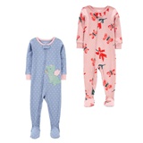 Carters 2-Pack 1-Piece 100% Snug Fit Cotton Footie PJs