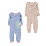 Carters 2-Pack 1-Piece 100% Snug Fit Cotton Footless PJs