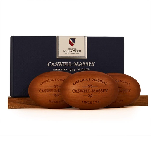  Caswell-Massey Triple Milled Luxury Bath Soap Woodgrain Boxed Set, Sandalwood Fragrance, 3 Count per box of 5.8 Ounce each