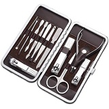 Cater Manicure, Nail Clippers Set of 12Pcs, Professional Grooming Kit, Nail Tools with Luxurious Travel Case (12)